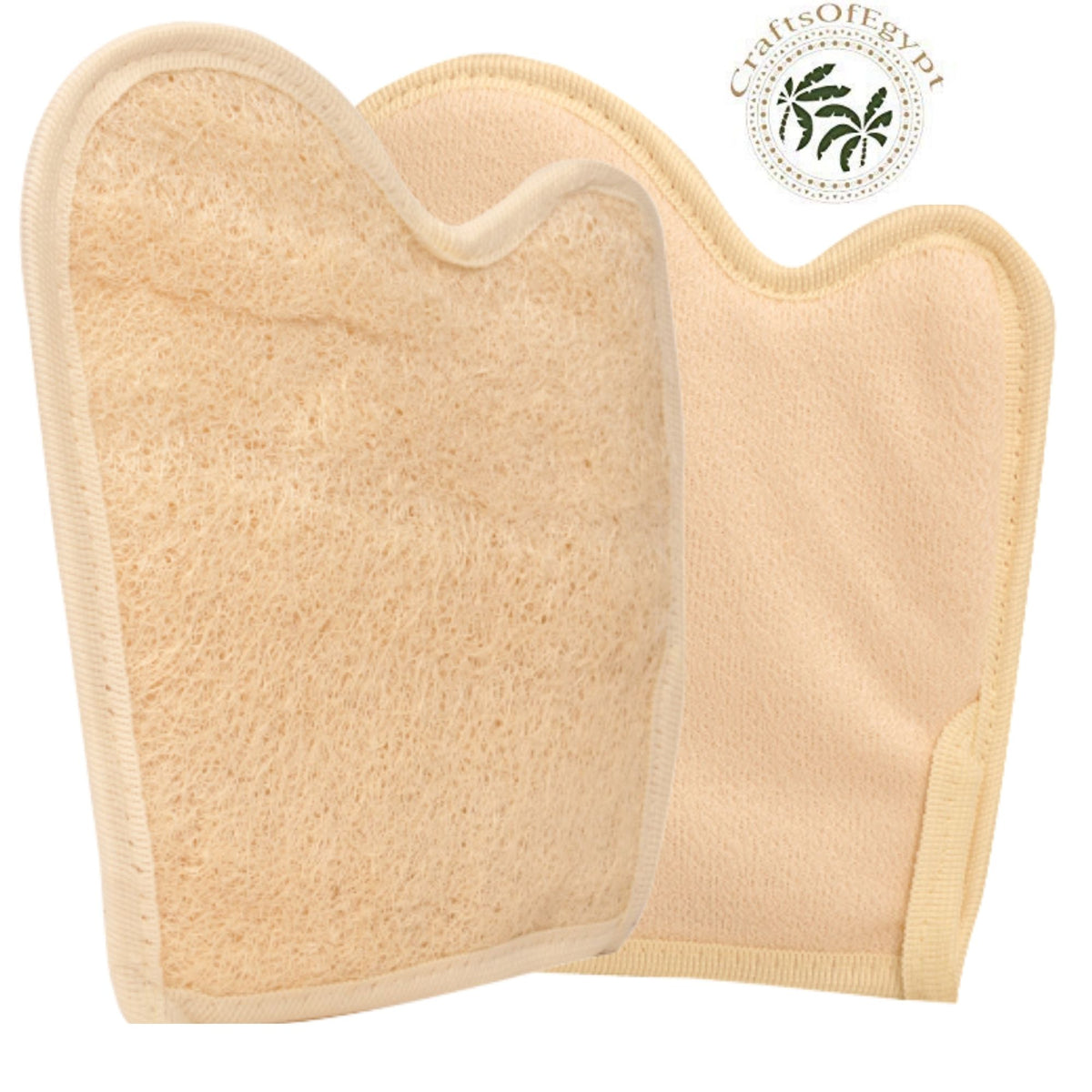 Premium Natural Exfoliating Loofah Glove Pad Body Scrubber by Spa