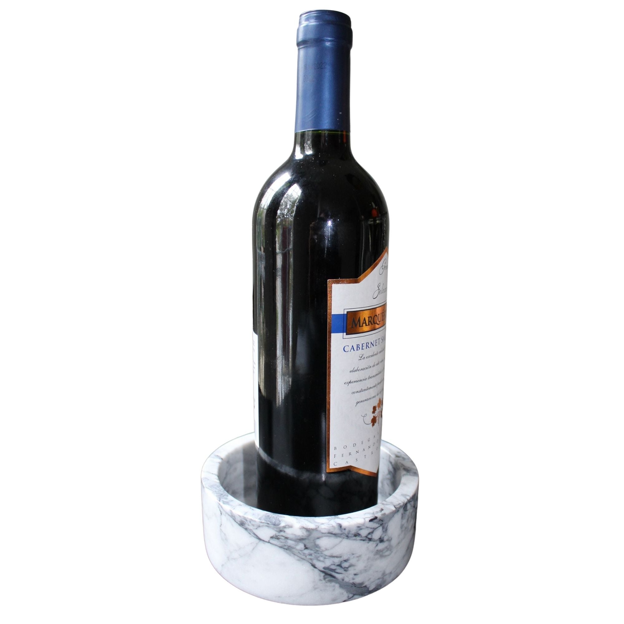 White Wine Bottle Coaster / Holder Made from Elegant Marble with an Absorbent Cork Perfect for All Drinks and any Occasion  By CraftOfEgypt
