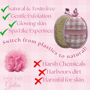 Natural Loofah Exfoliating Body Scrubber for Women Made with Natural Egyptian Loofa Sponge, Bath Shower Luffa lufa for face and Body. exfoliator Scrub Pads