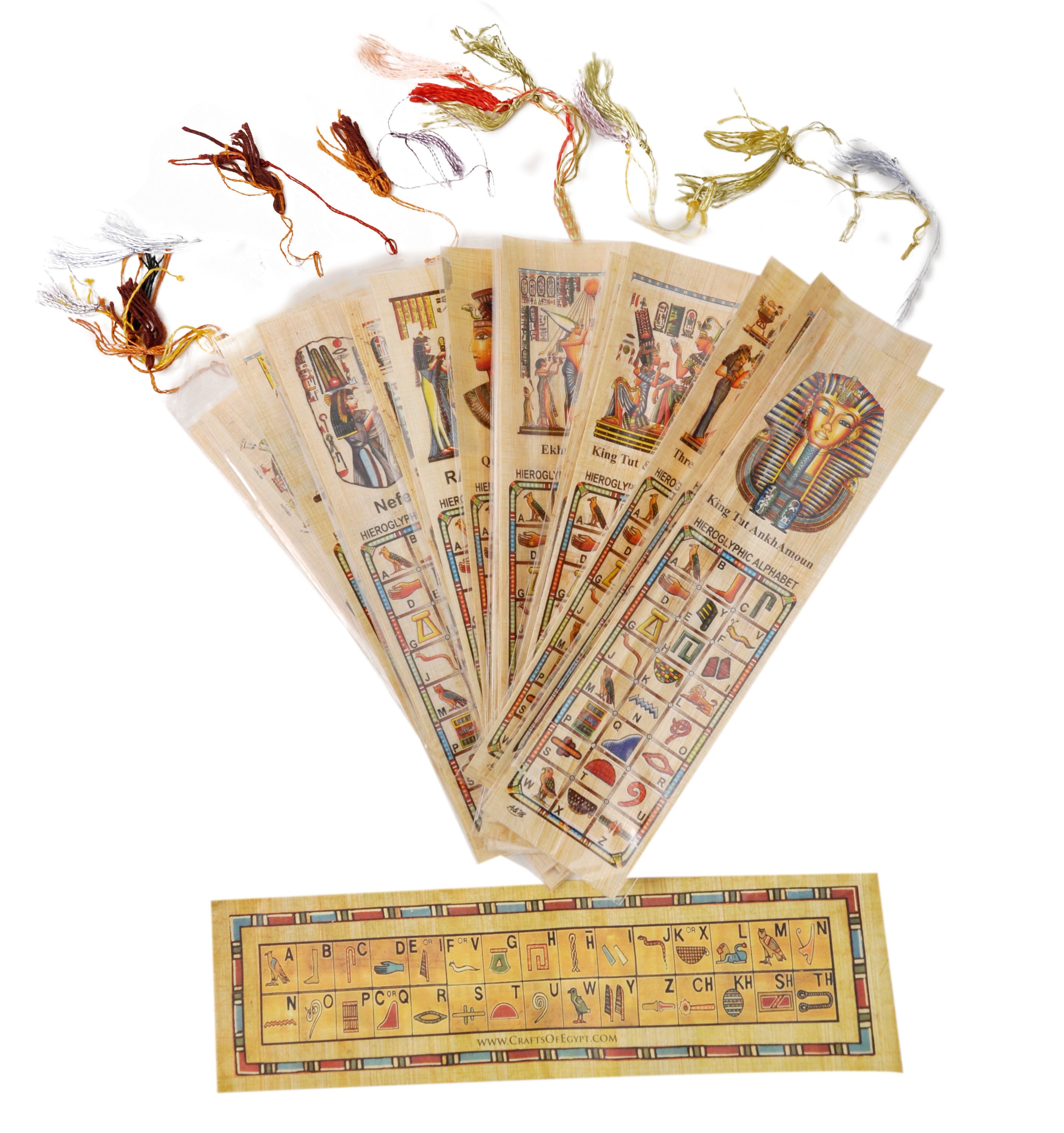 Egyptian Papyrus paper set of 10 Bookmarks book marks history educational set.