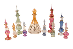 Egyptian perfume bottles Mix Collection a Set of 10 hand Blown Decorative Pyrex Glass Vials by CraftsOfEgypt