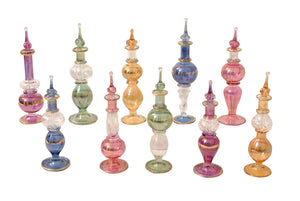 Egyptian perfume bottles Set of 10 hand Blown Decorative Pyrex Glass Vials Height 4 Inch (12 cm) by CraftsOfEgypt
