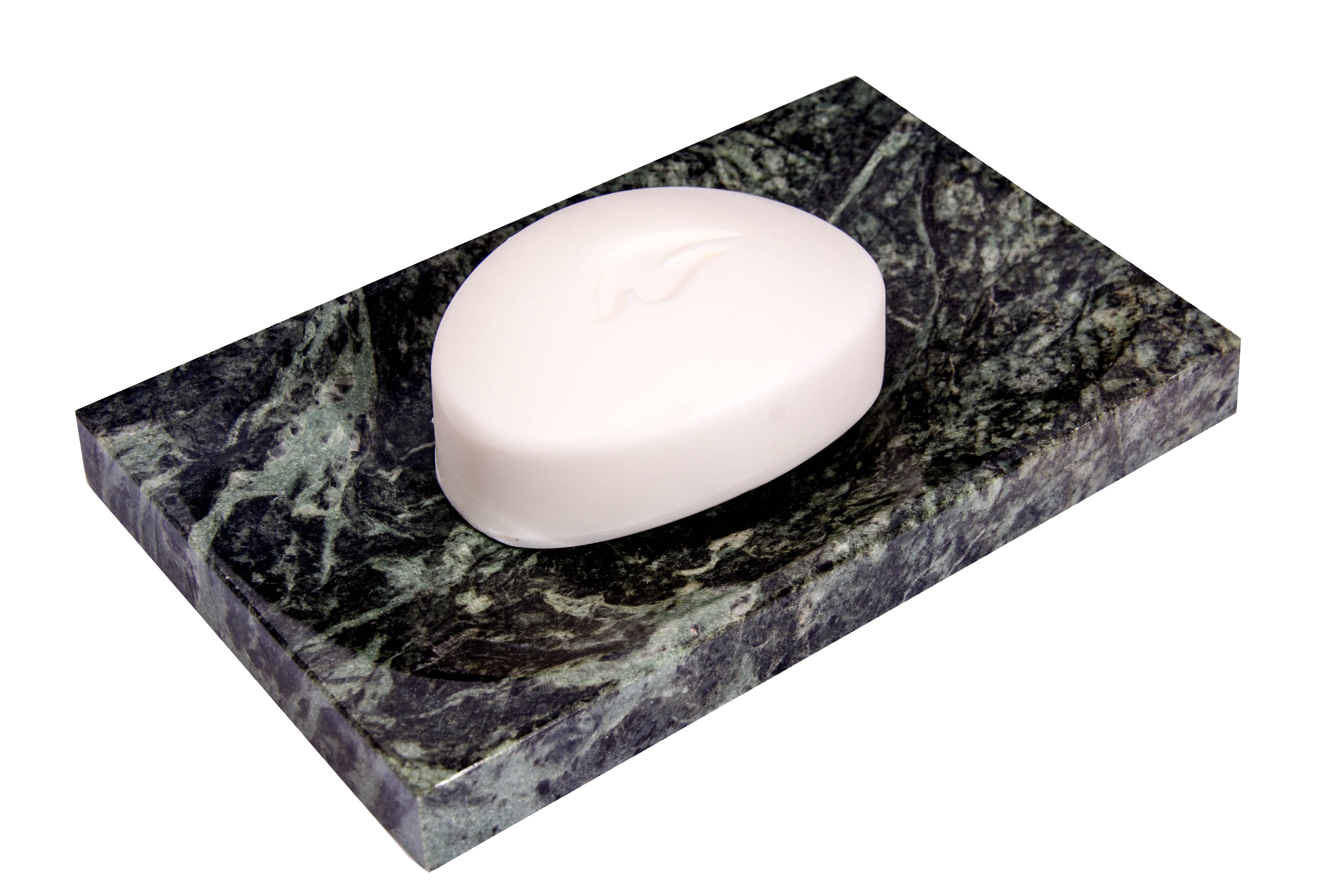 Green Marble Soap Dish - Polished and Shiny Marble Dish Holder Beautifully Crafted Bathroom Accessory by CraftsOfEgypt
