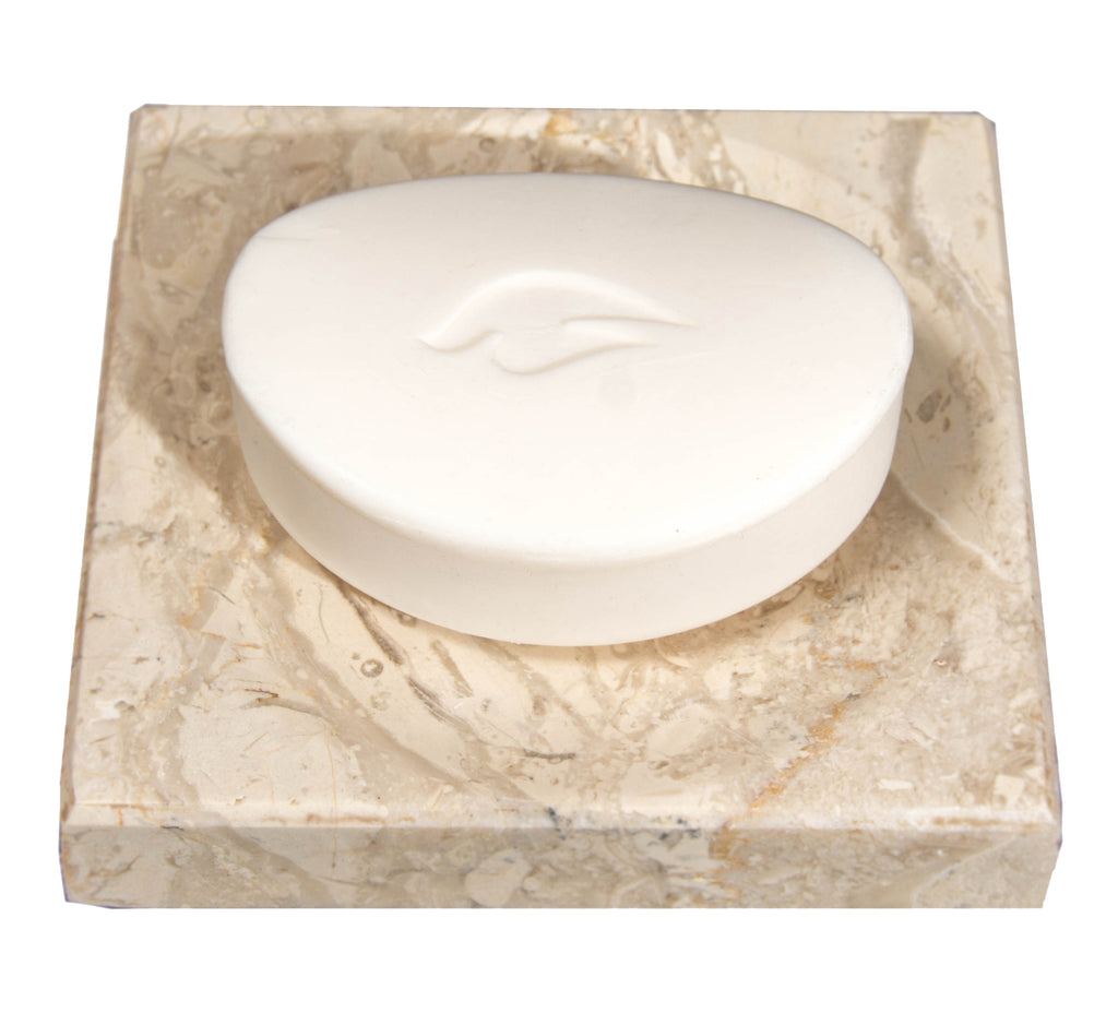 Beige Marble Soap Dish - Polished and Shiny Marble Dish Holder – Beautifully Crafted Bathroom Accessory