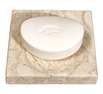 Beige Marble Soap Dish - Polished and Shiny Marble Dish Holder – Beautifully Crafted Bathroom Accessory