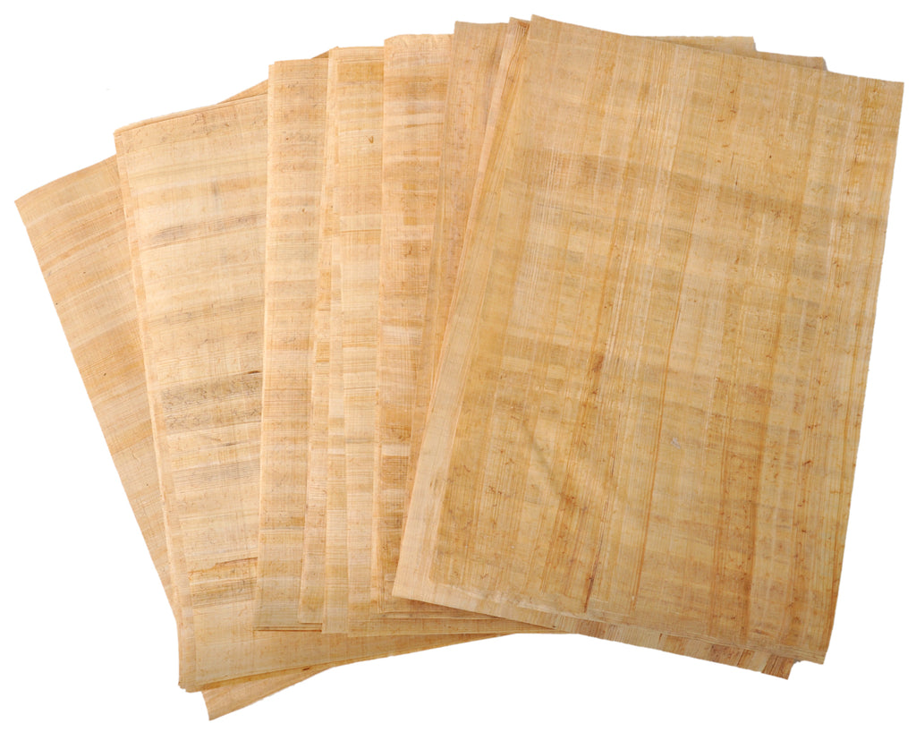 Set 10 Egyptian Papyrus Paper 12x16in (30x40cm) - Ancient Alphabets Papyrus Sheets-Papyri for Art Project, Scrapbooking, And School History