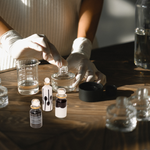 Genie Blown Glass Miniature Perfume Bottles for Perfumes & Essential Oils, Set of 10 Decorative Vials, Each 2" High (5cm), Black and White